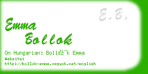 emma bollok business card